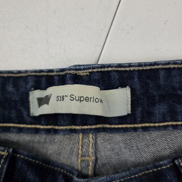 Levi's 518‎ too superlow boot cut jeans blue 11m 30x32 denim 5335 - Picture 9 of 12